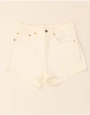 LEVI'S Womens 501 Denim Shorts W26 Small  White Cotton No Slip Shoulder Grip