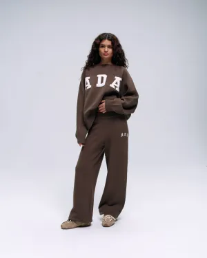 ADA Knit Straight Leg Sweatpants - Dark Cocoa Brown/Cream Quick Adjust Fit