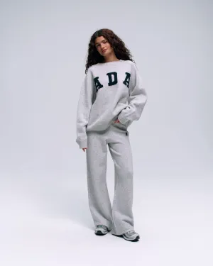 Multi Use ADA Knit Straight Leg Sweatpants  - Light Grey Melange/Navy Blue