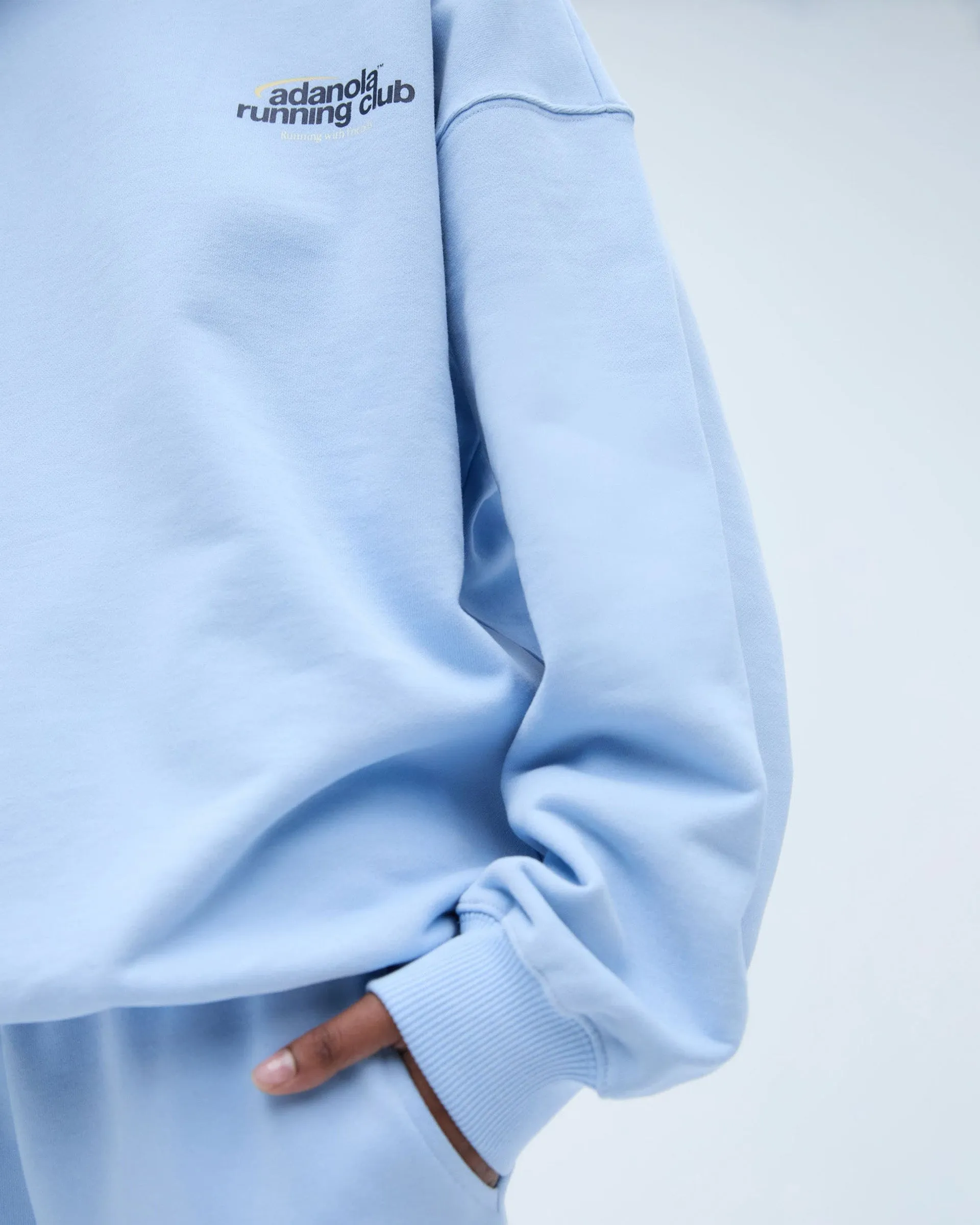 Adanola Running Oversized Sweatshirt - Powder Blue Cozy Clothing Style