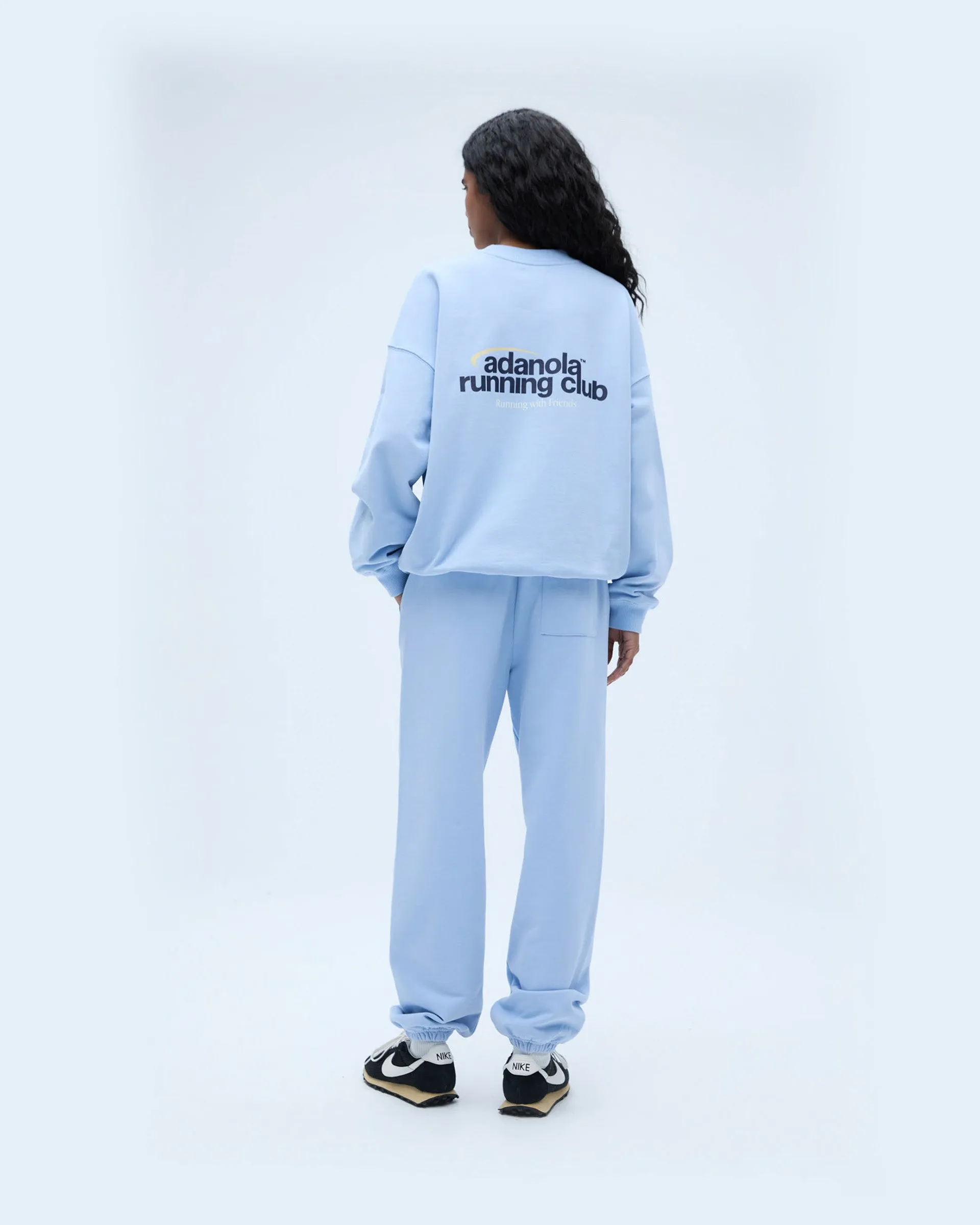 Adanola Running Oversized Sweatshirt - Powder Blue Ribbed Cuffs anniversary wear