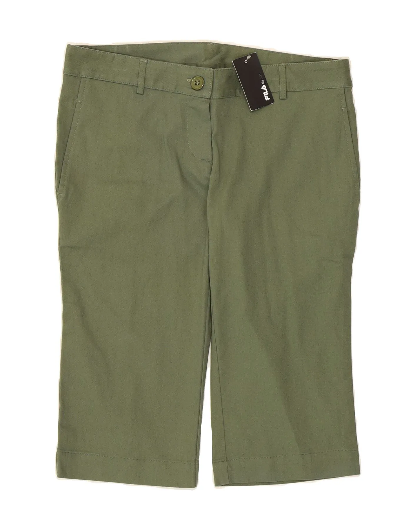 Tropical theme FILA Womens Chino Shorts UK 12 Medium W32 Green Cotton