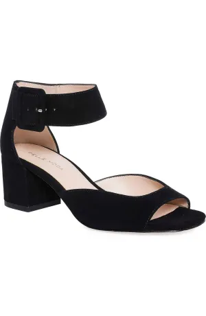 Women's Uliss Ankle Strap Sandal In Black Suede Fresh Detail