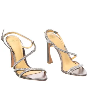 Alexandre Birman Alana Zircone 100 Leather Sandal Silver (Authentic Pre-Loved) Vogue Inspired Adjustable