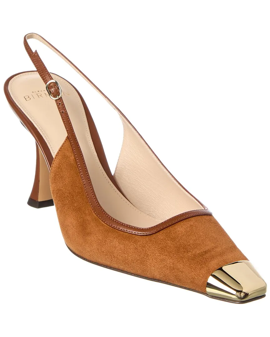 Alexandre Birman Olivia 85 Suede & Leather Slingback Pump Soft Sole High Heels