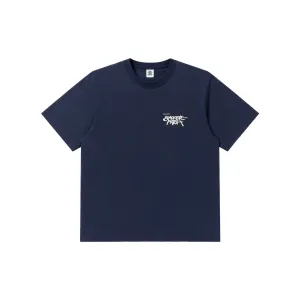 Boat neck style Everyday Chic ALL CITY TOUR TEE NAVY