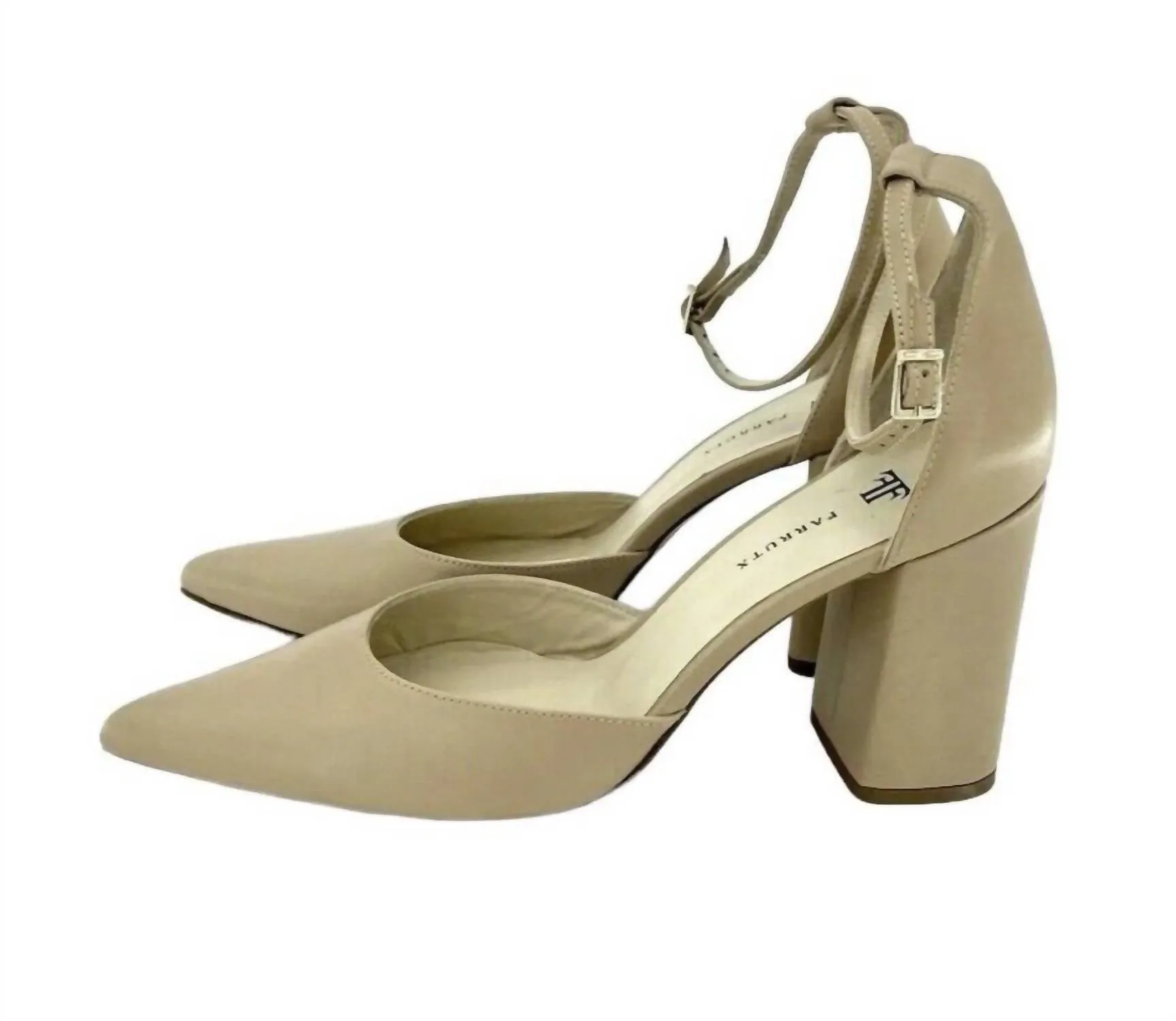 Women's Nappa Leather Pumps Pointed Toe Heels In Beige Easy Clean