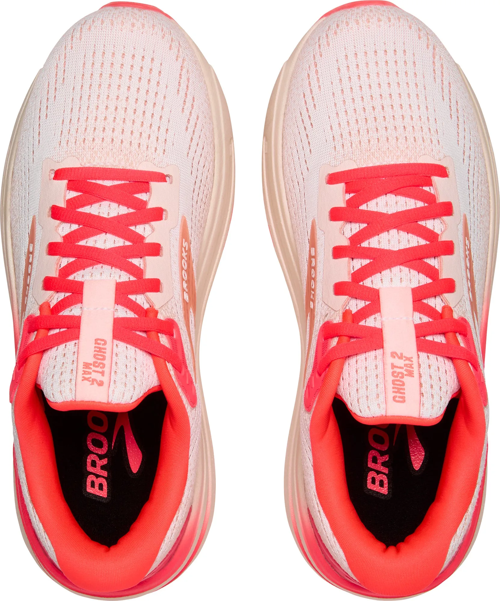 Brooks Ghost Max 2 Womens Running Shoes - Orange weekend runs Sock Like Collar