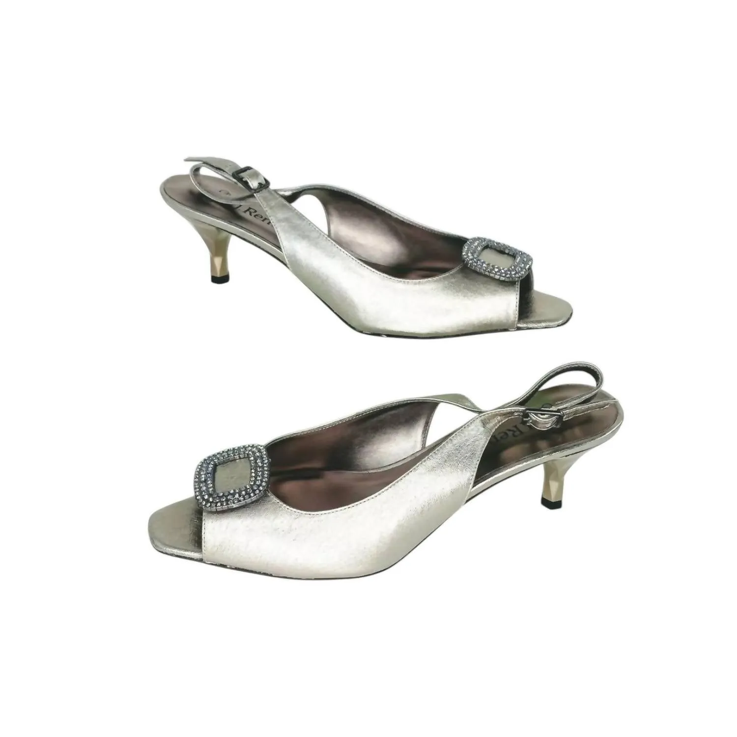 Women's Classic Leather Pump Heel In Taupe Metallic Nappa Leather Water Resistant