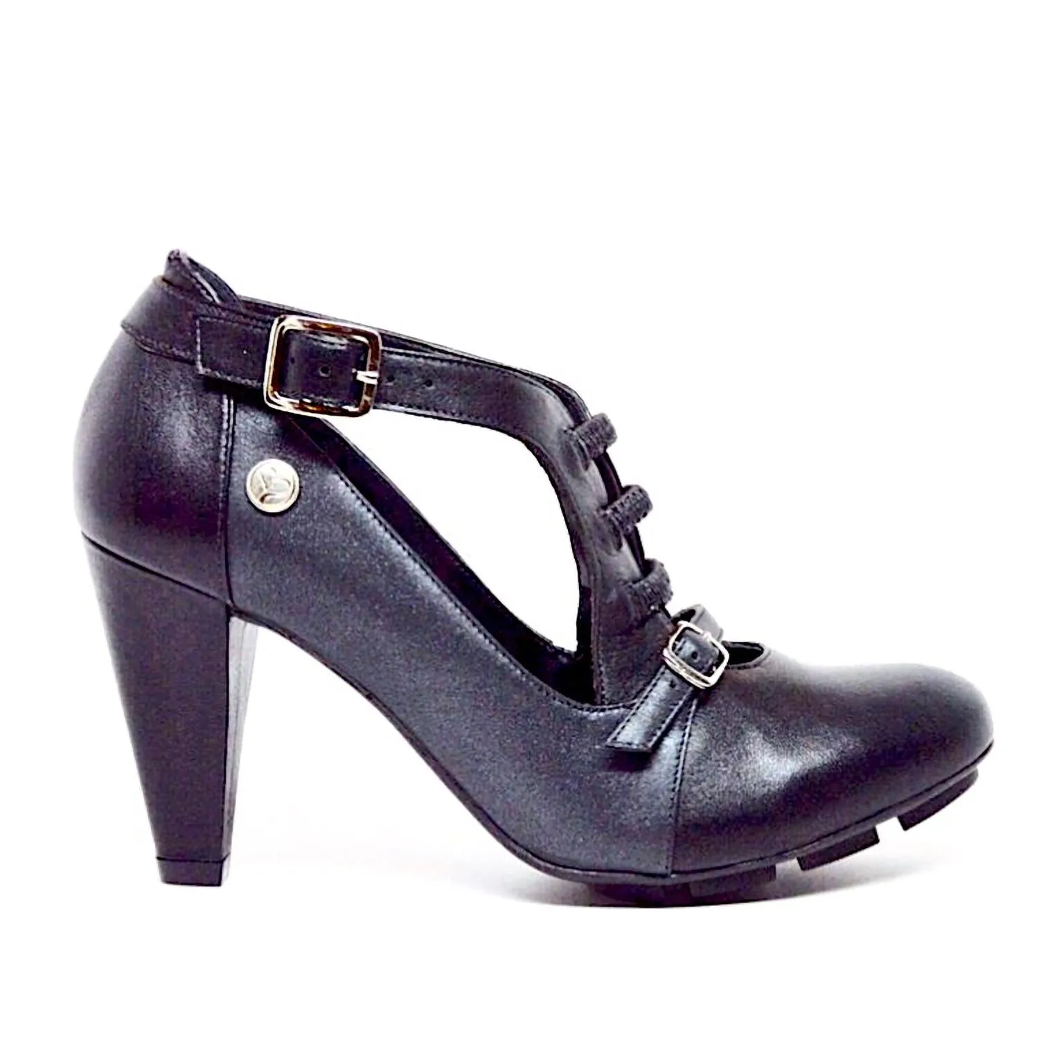 Casual Platform Heels Women's Strata Heels In Black/pearl Leather
