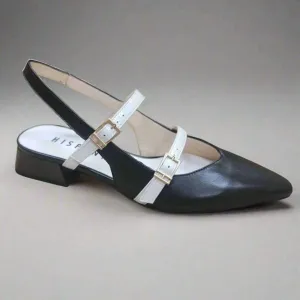 Women's Slingback Shoes In Black/white Peep Toe Sandals for Party