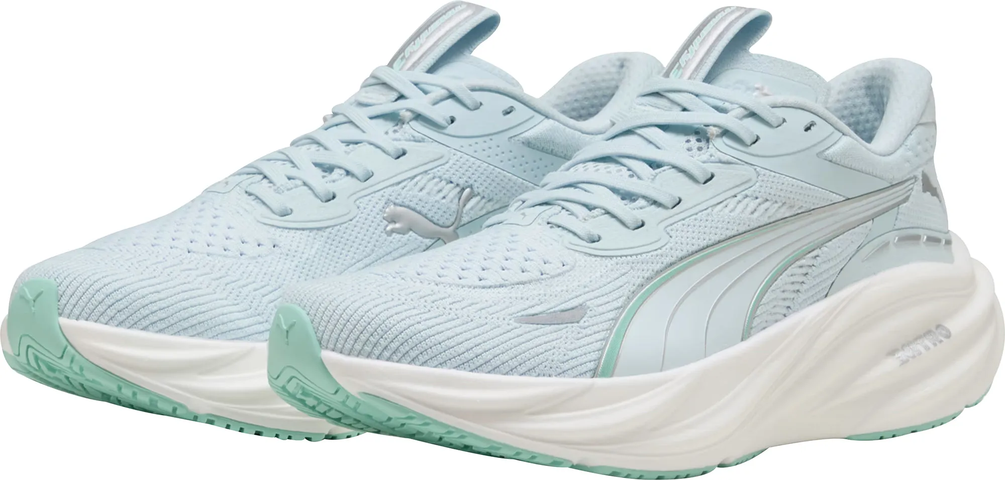 Puma Magnify Nitro 3 Womens Running Shoes - Blue leather upper durability