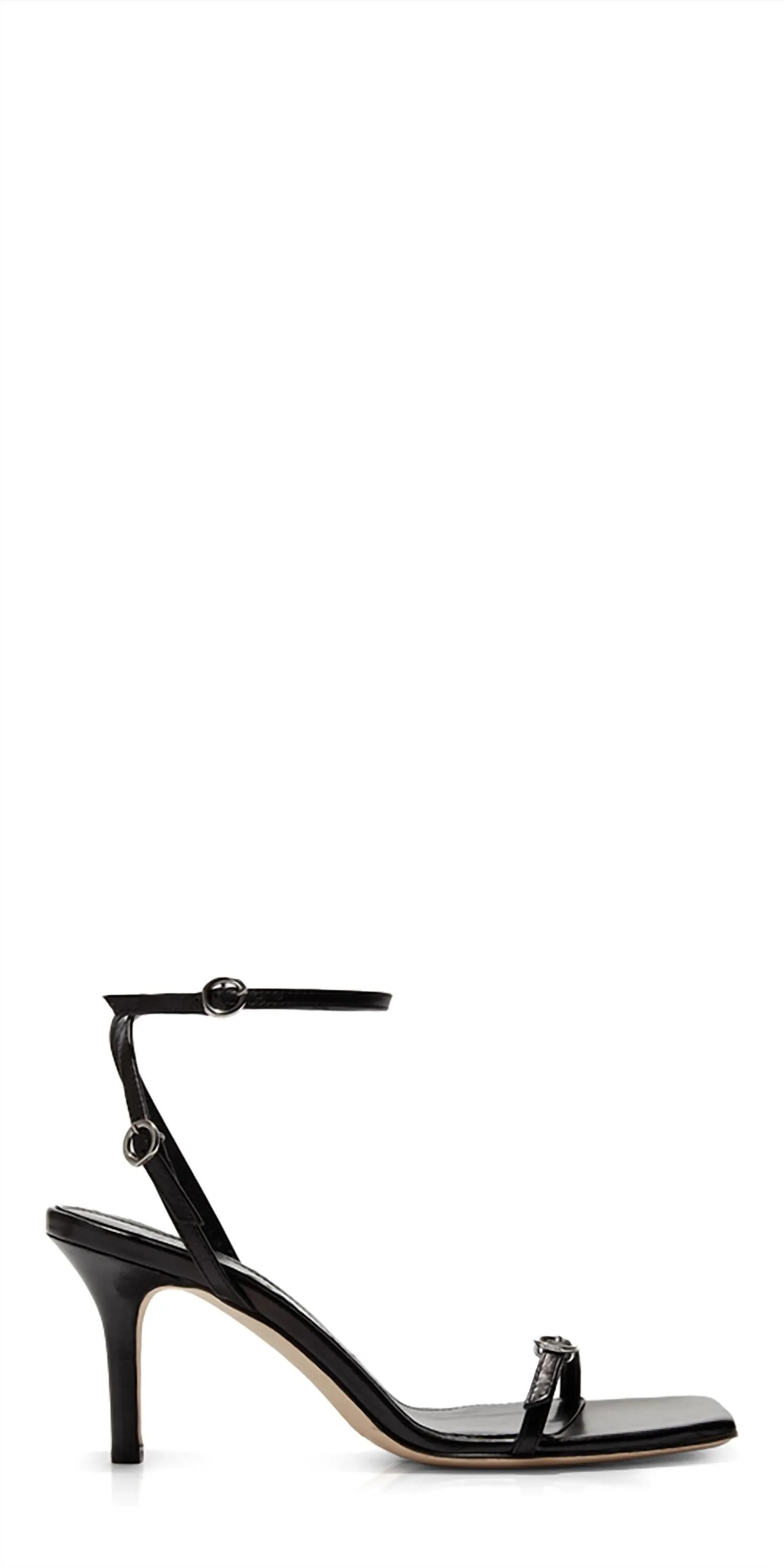 Women's Hallie Leather Heeled Sandals In Black Smooth Finish Effortless Style