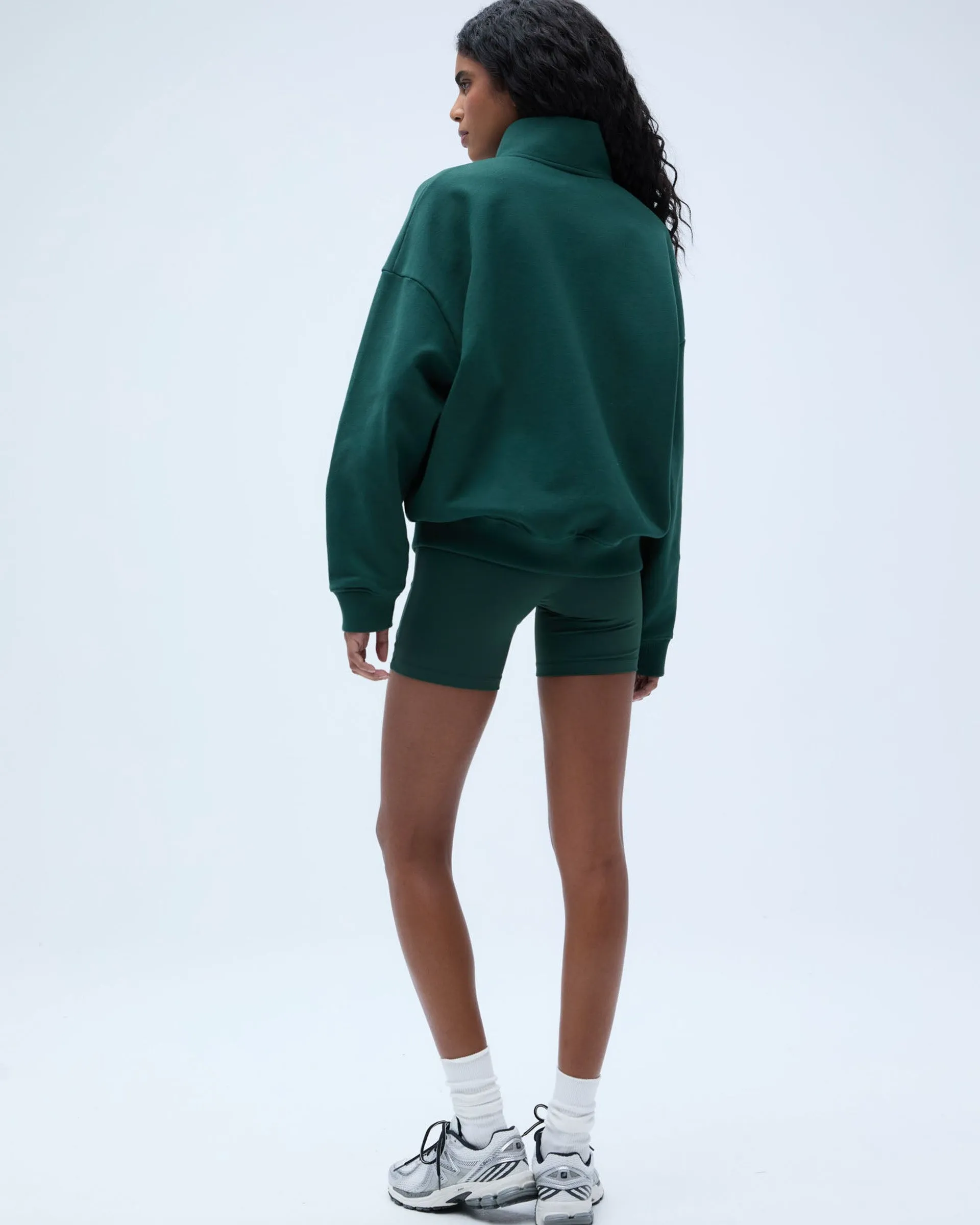 product custom made perfection Anti Odor Runners Oversized Funnel Full Zip Sweatshirt - Pine Green