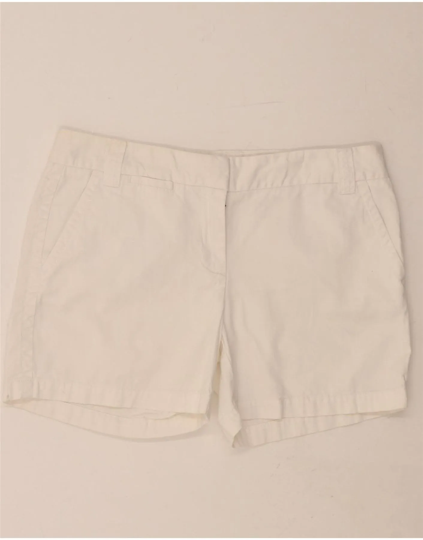 J. CREW Womens Broken In Chino Shorts US 8 Medium W30 White Cotton Breathable Cotton Black Tie Optional