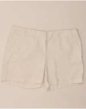 J. CREW Womens Broken In Chino Shorts US 8 Medium W30 White Cotton Breathable Cotton Black Tie Optional