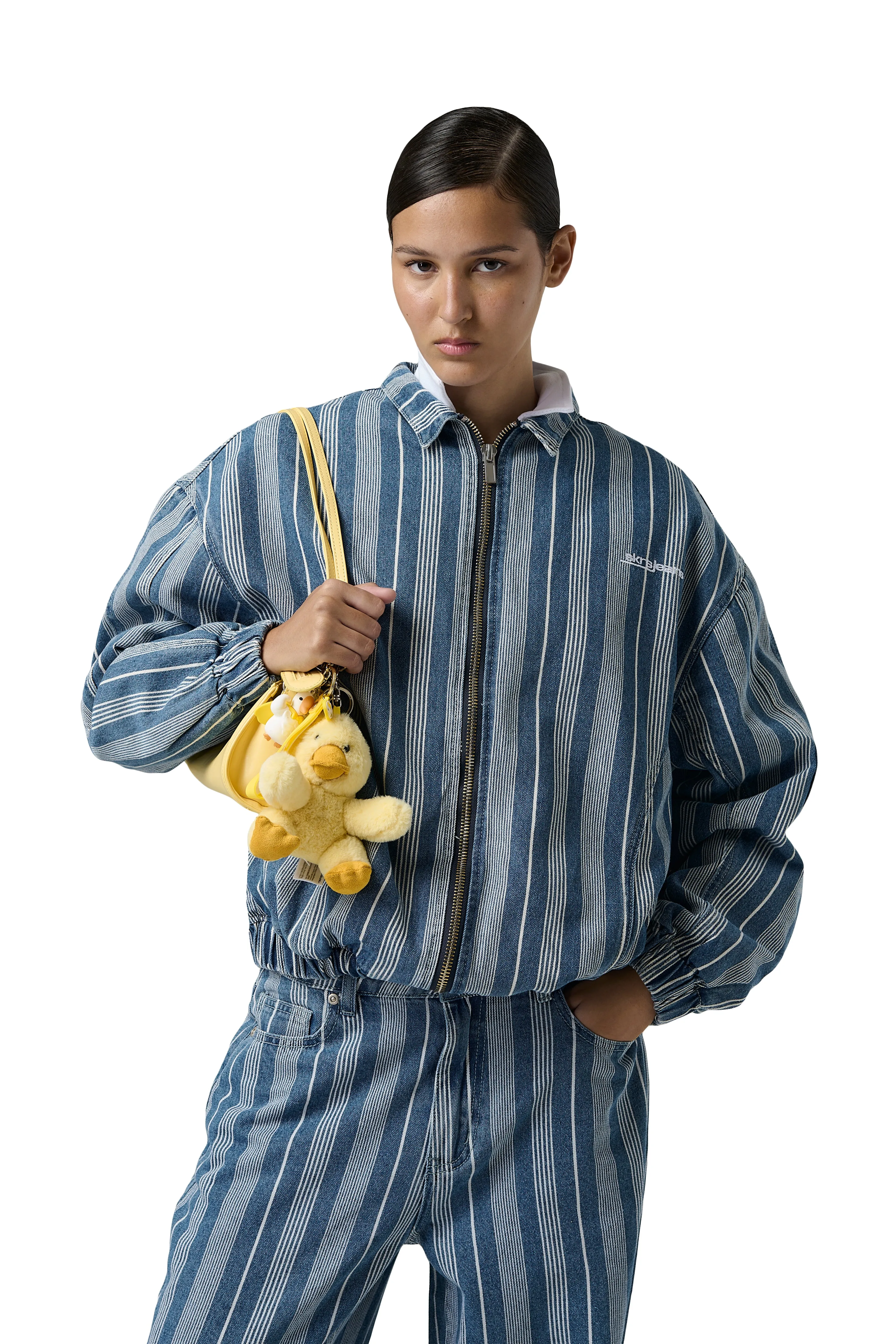 FadeResistant Print Rainy Day Option Vista Stripe Oversized Jacket