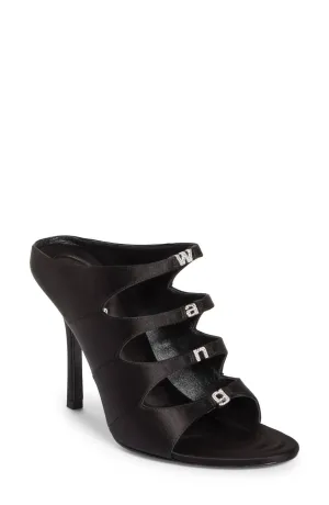 Women's Satin Lolita Crystal Embellished Sandal Heels In Black Heels for Spring