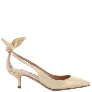 Premium Detail Aquazzura Bow Tie 50 Leather Pumps