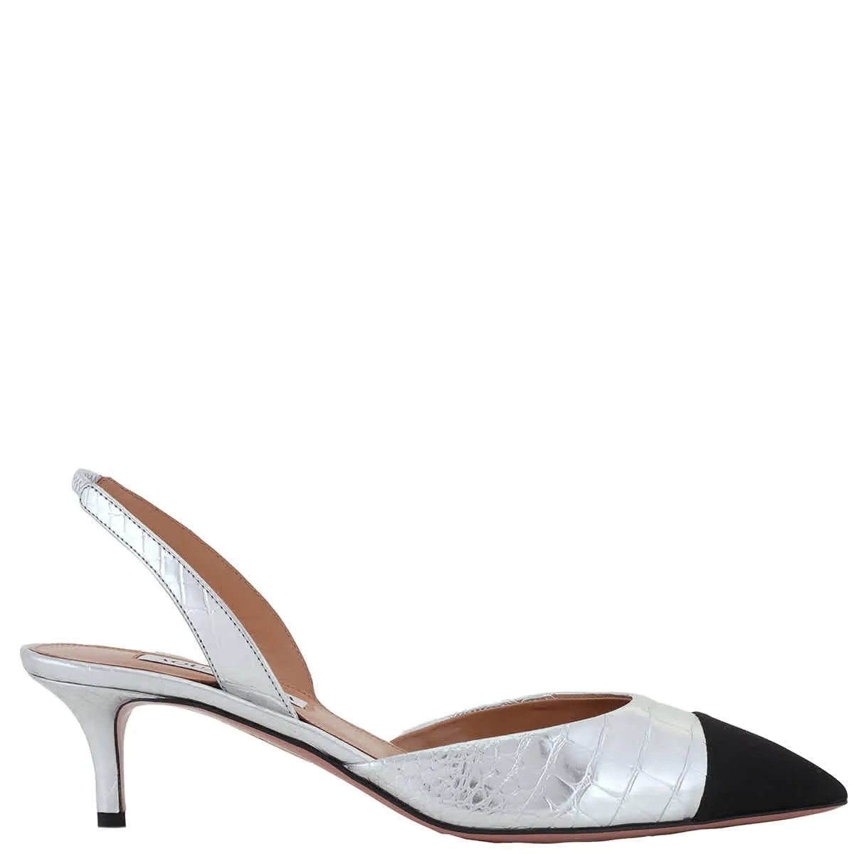 Aquazzura Milanese Tallow Slingback Pumps Creative Look Outfit Boost