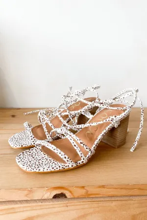 Glossy Finish Women's Soren Lace Up Heel In Camel Dots