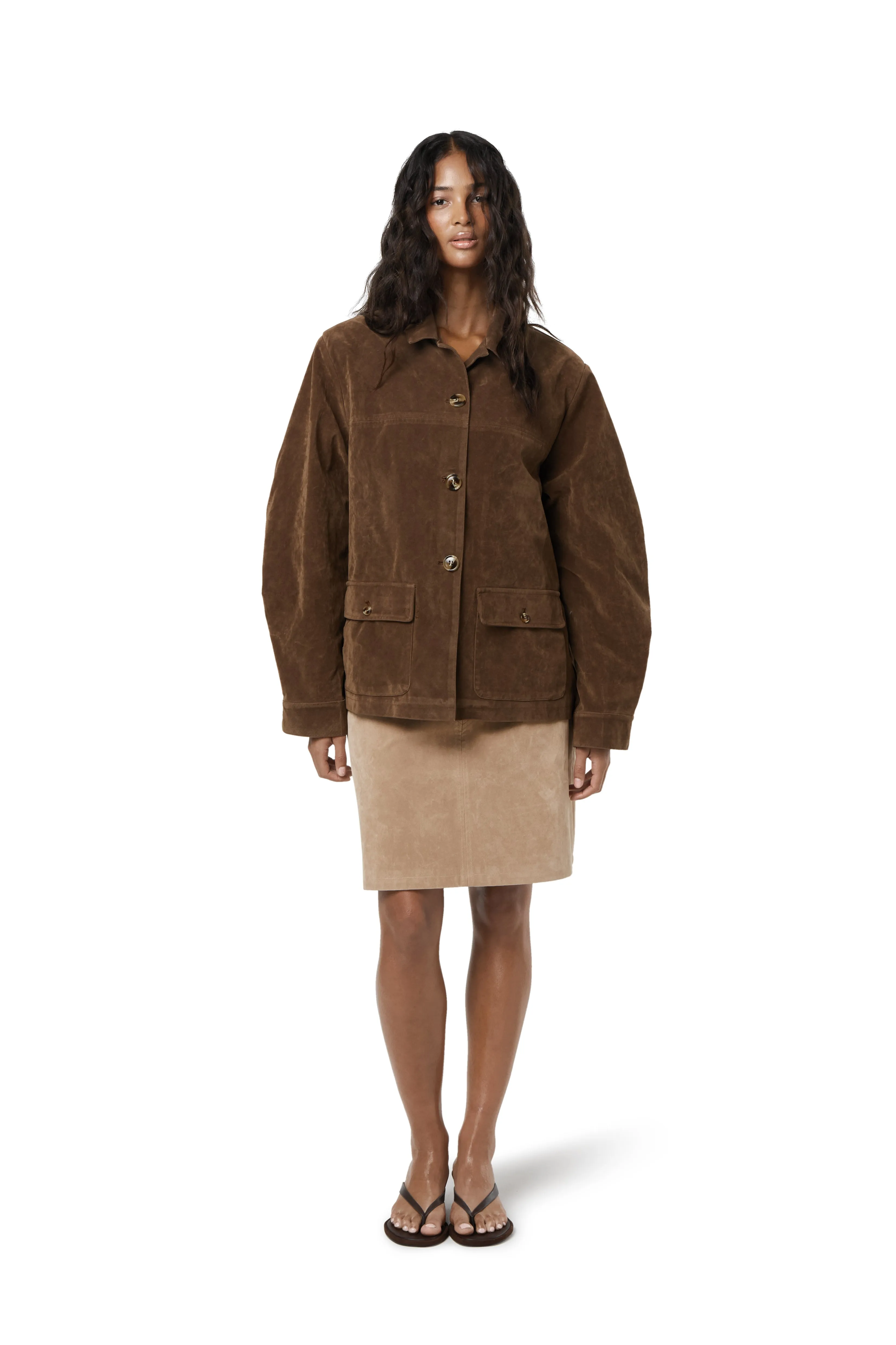 Thermoregulating Lining Reflective Safety Accents Jackson Faux Suede Blazer