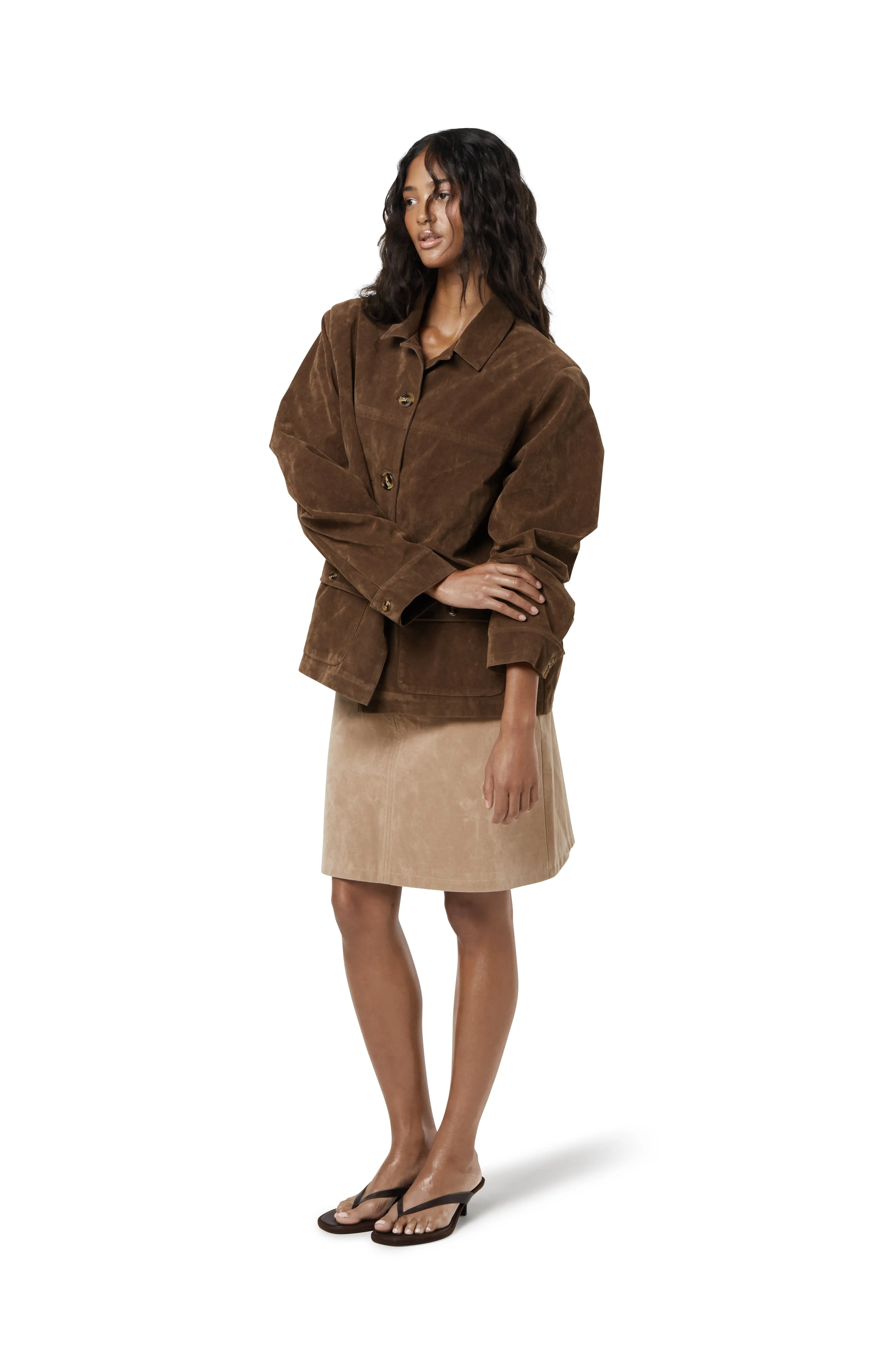 Odor Resistant Coating Tear Resistant Fabric Jackson Faux Suede Blazer