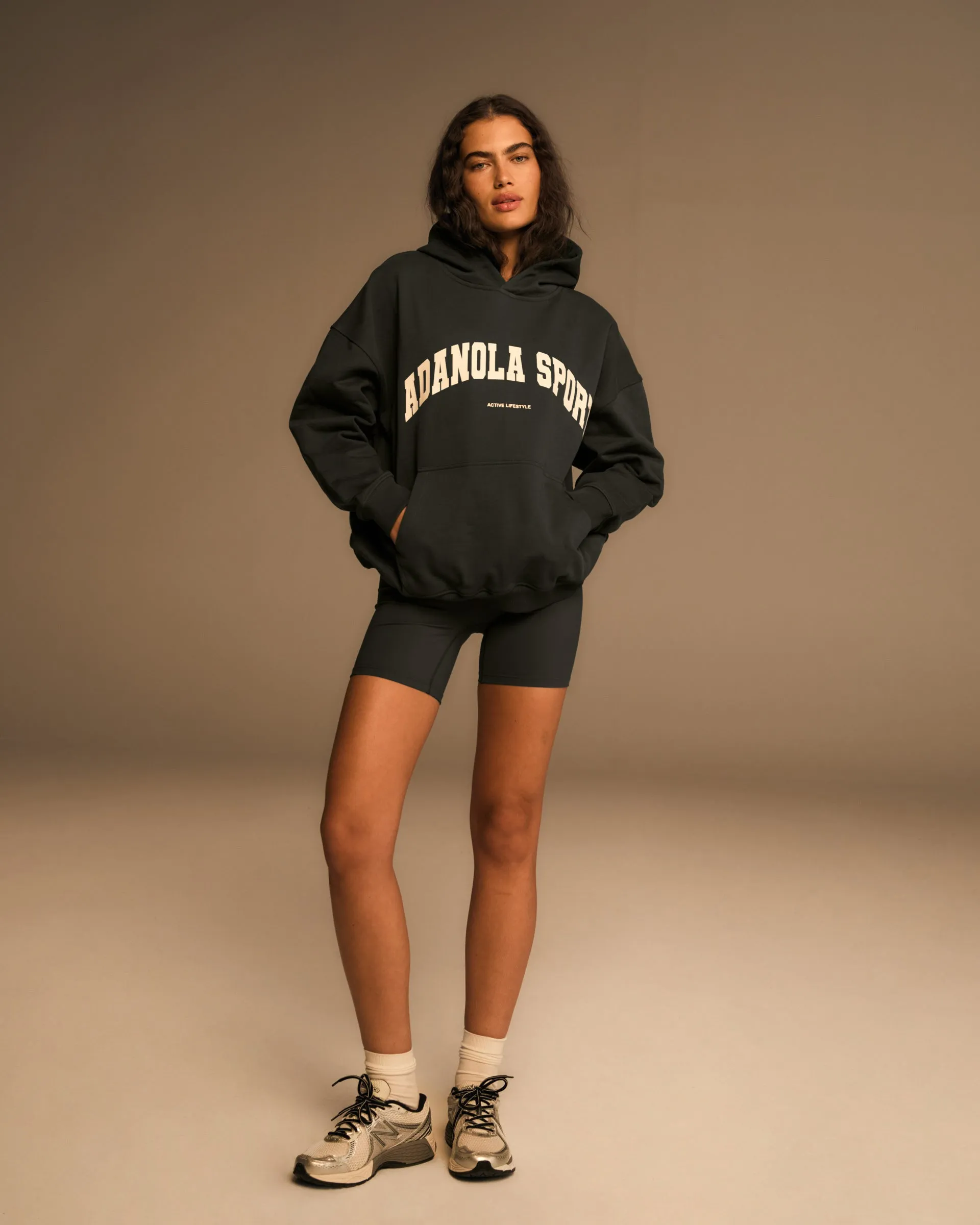 AS Oversized Hoodie - Graphite Grey/Marshmallow White Trendy Layered