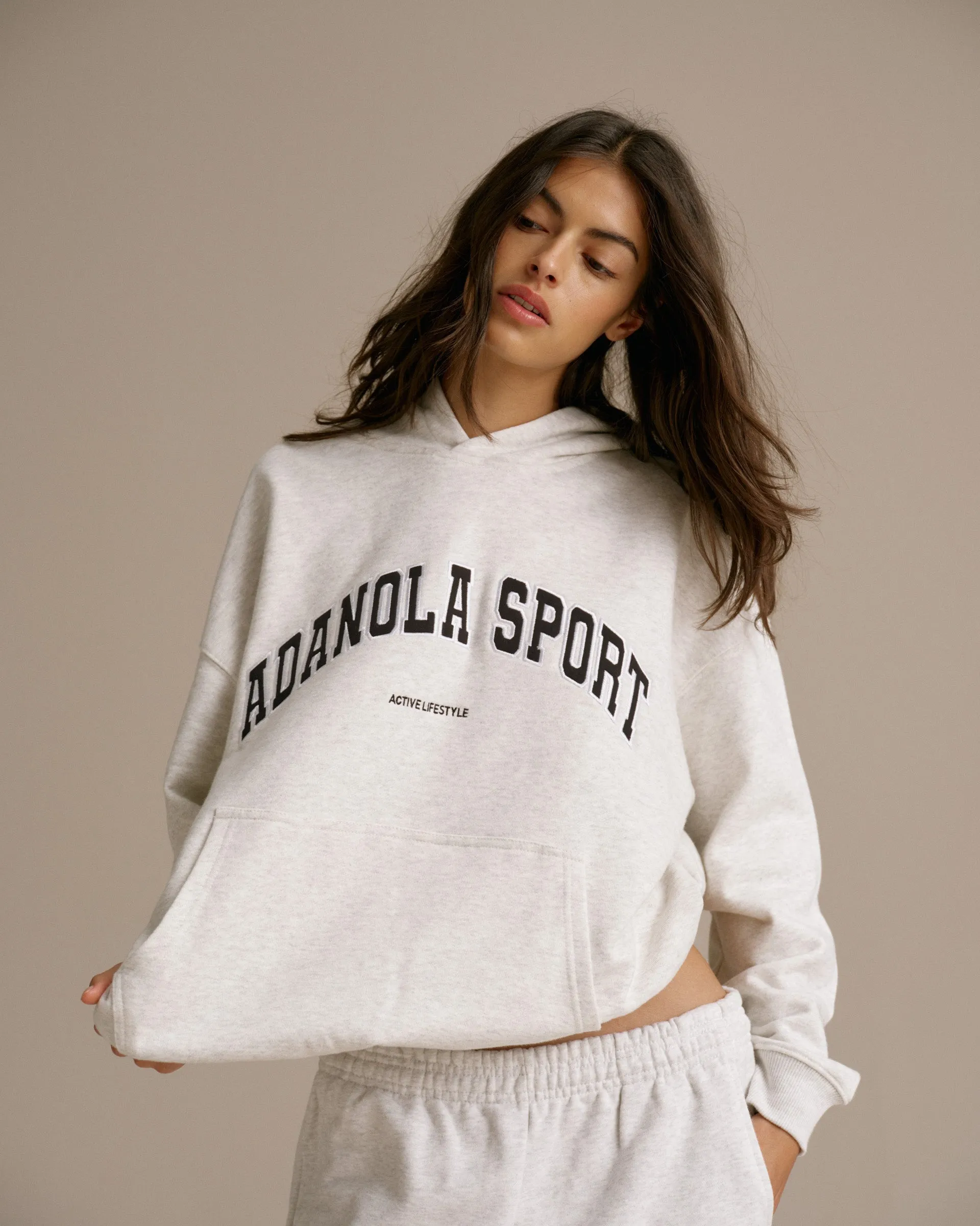 Soft Texture Relaxed Layer AS Oversized Hoodie - Light Grey Melange