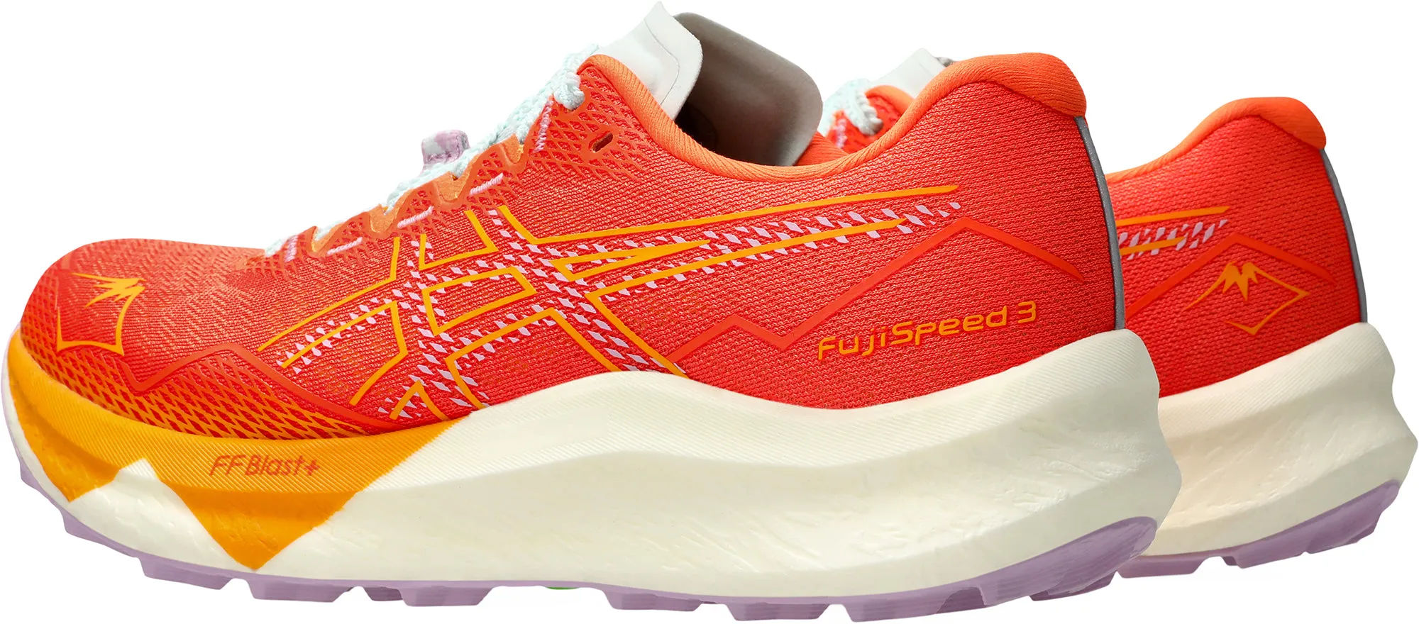 Asics FujiSpeed 3 Womens Trail Running Shoes - Orange Stretch Lace Cover Stripe