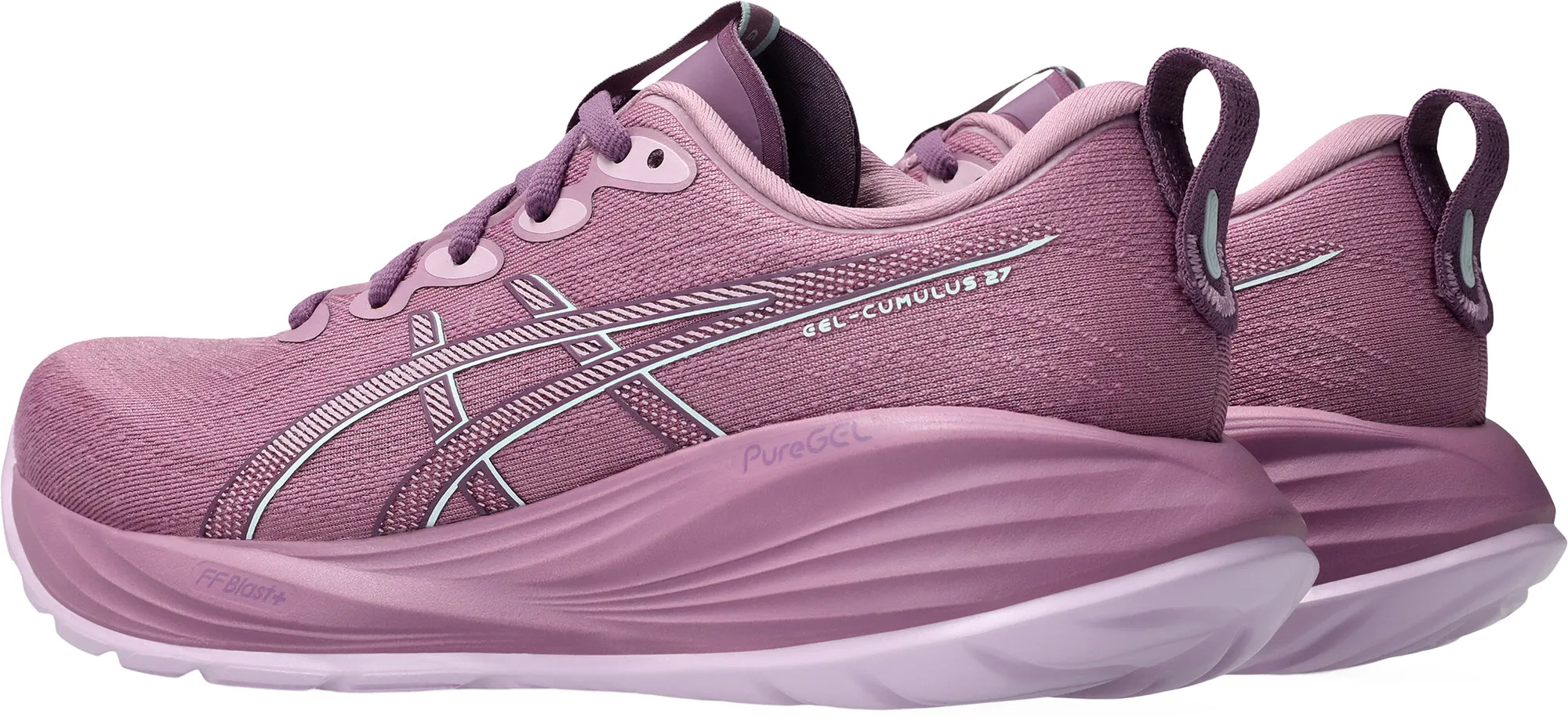 ReflectiveElements Reflective Safety Detailing Asics Gel Cumulus 27 Womens Running Shoes - Purple