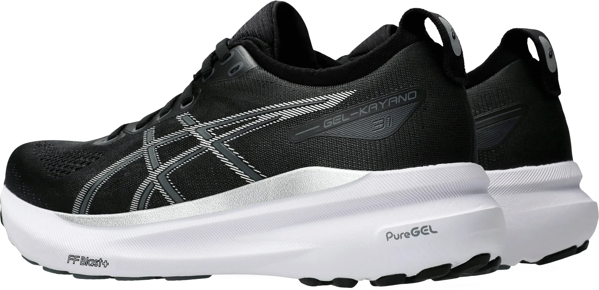 Asics Gel Kayano 31 Womens Running Shoes - Black pilates running shoes Asymmetric Lace Design