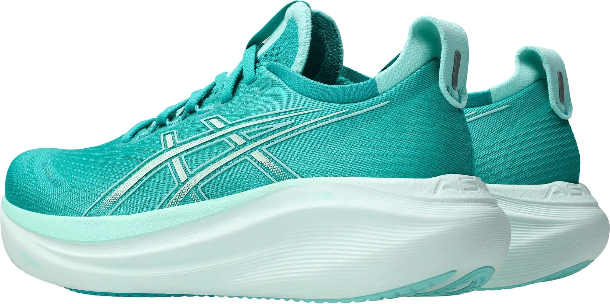 Asics Gel Nimbus 27 Womens Running Shoes - Green Energy Redirecting Stud Configuration Marathon
