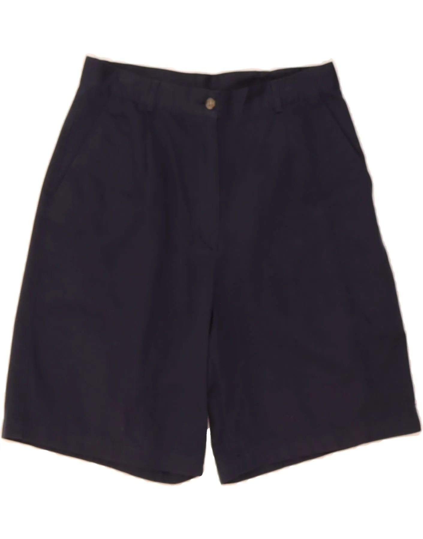 L.L.BEAN Womens Chino Shorts US 10 Large W30  Navy Blue Cotton Holiday Travel No Chafe Edging