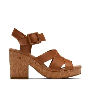 Ava Tan Leather Sandal Arch support Sexy Red Heels