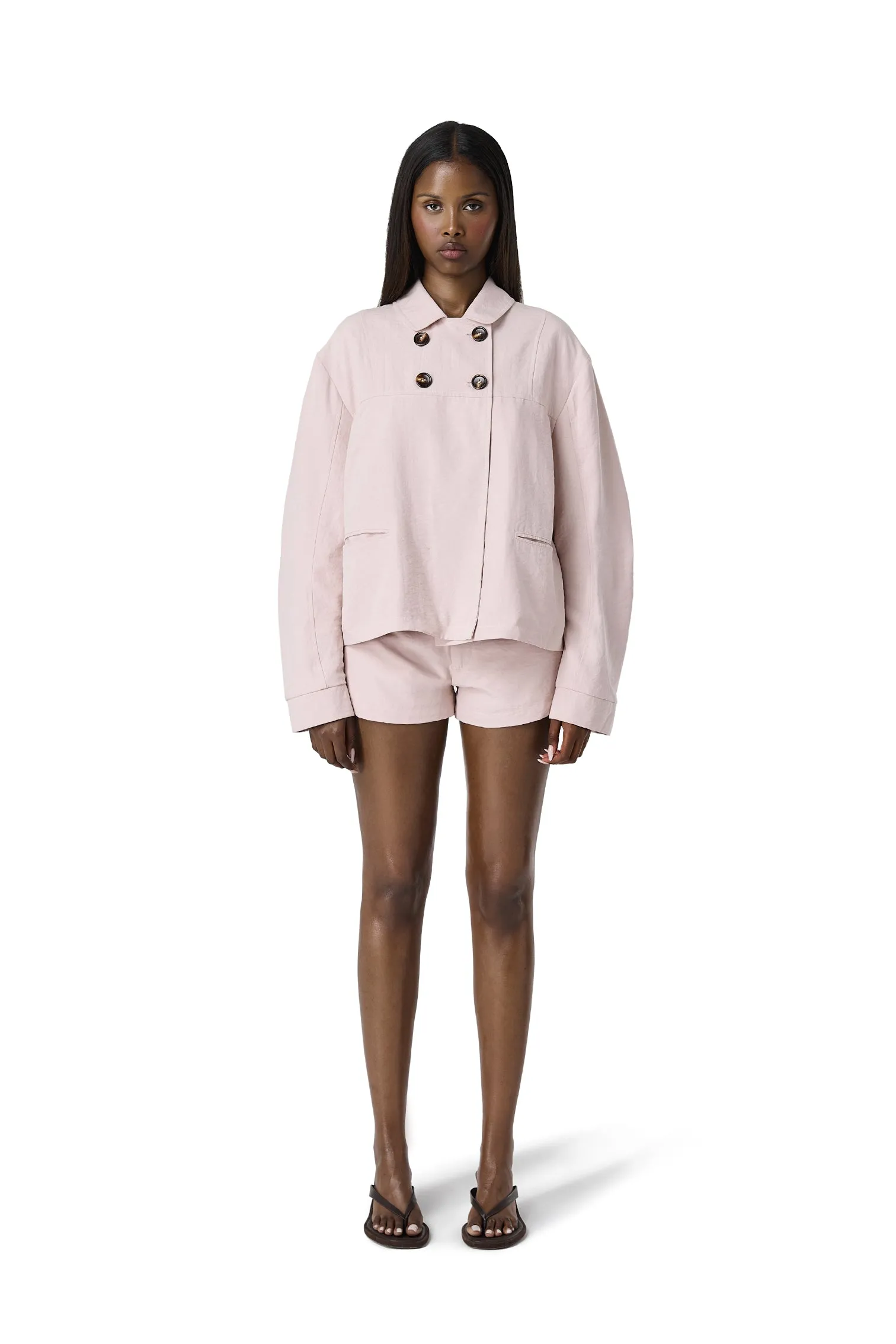 Babydoll Jacket in Powder Pink ReinforcedElbows