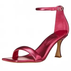 Clear Sandals for Weddings Derine Heeled Sandals In Metallic Pink