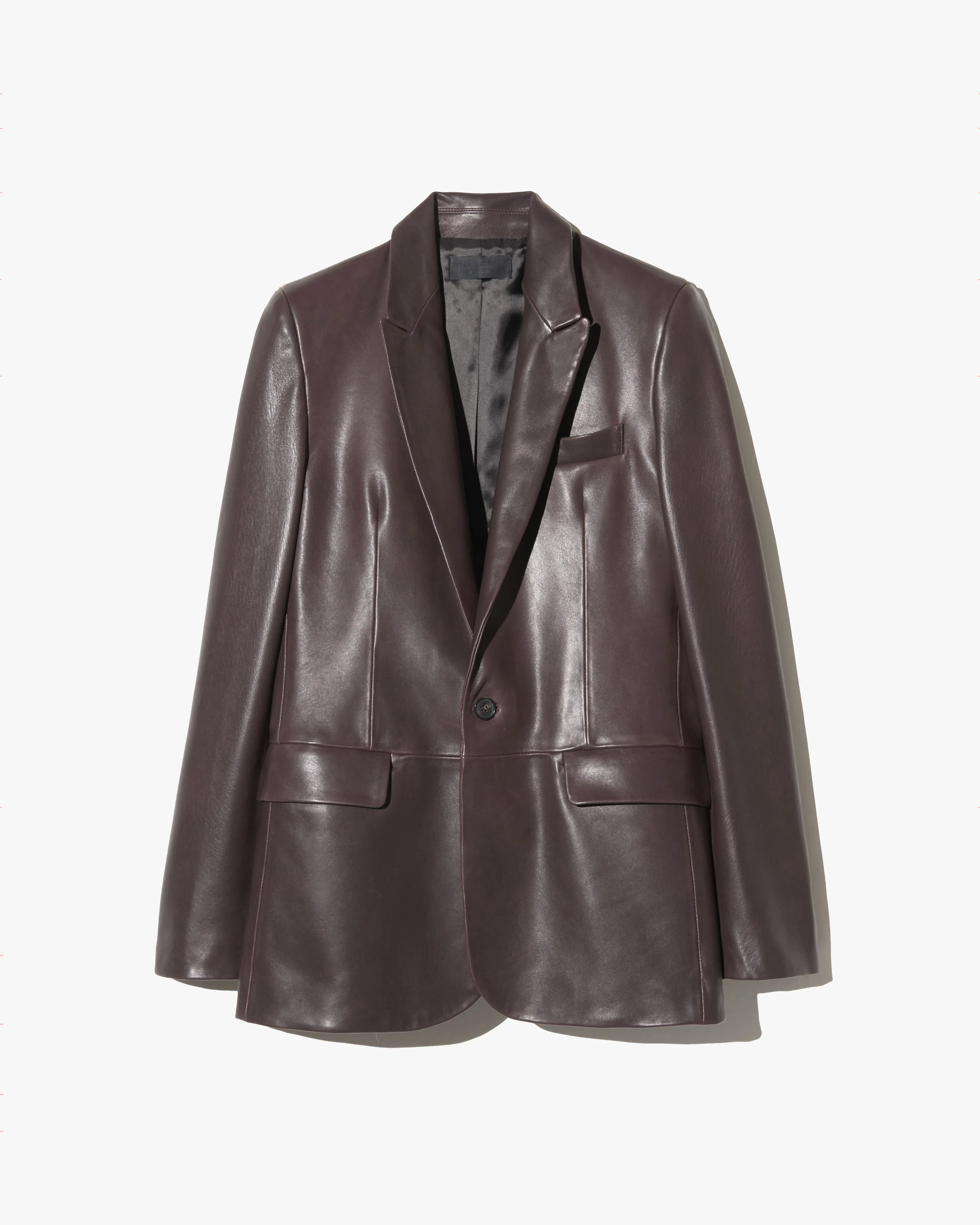 BELMONDE LEATHER TAILORED JACKET Versatile Daily Layer Recycled Material Construction