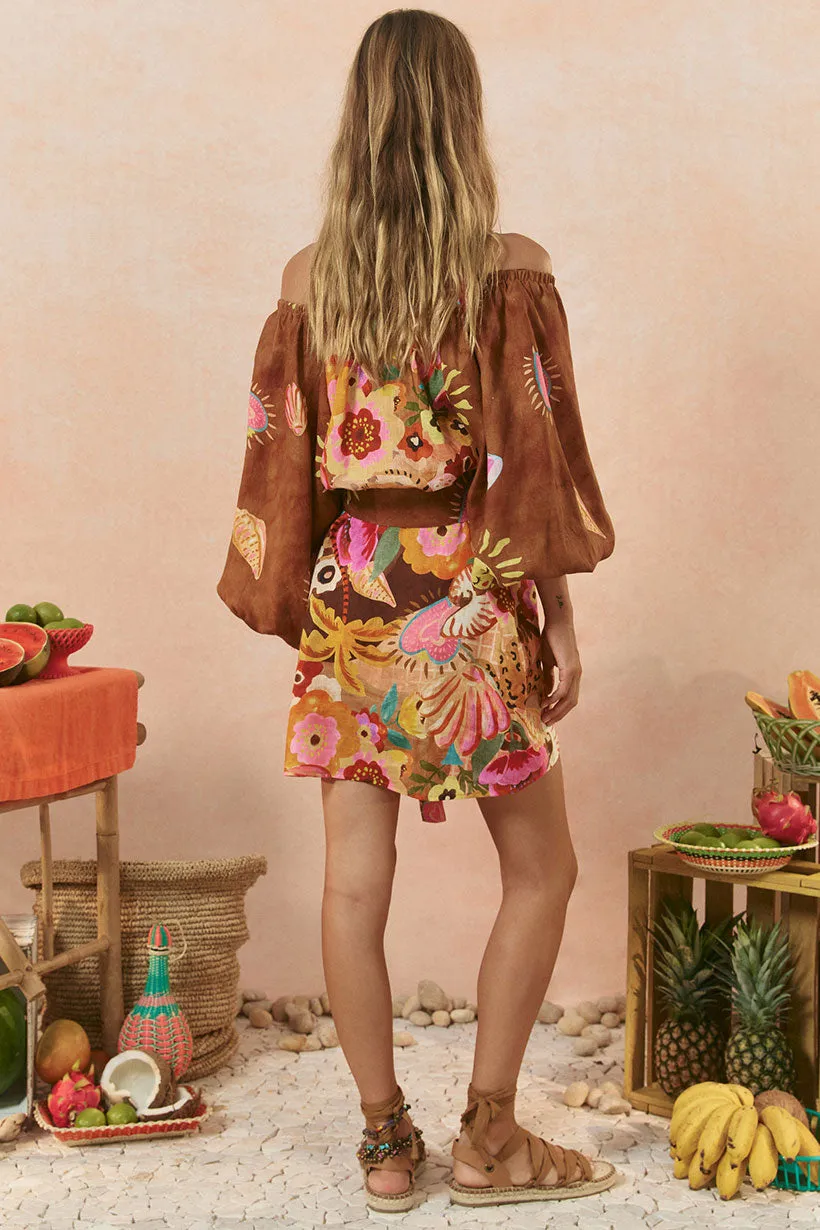 Boho Tone Bold Structure Birth of Venus Tunic Dress
