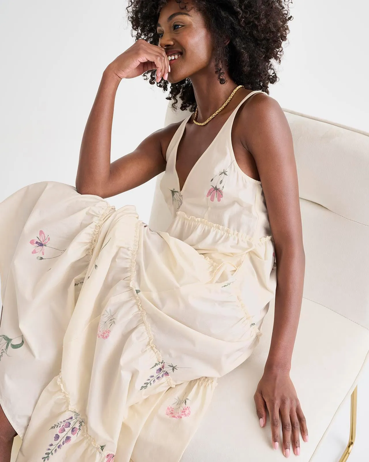 Blossom Maxi Dress Feminine Line Work Friendly