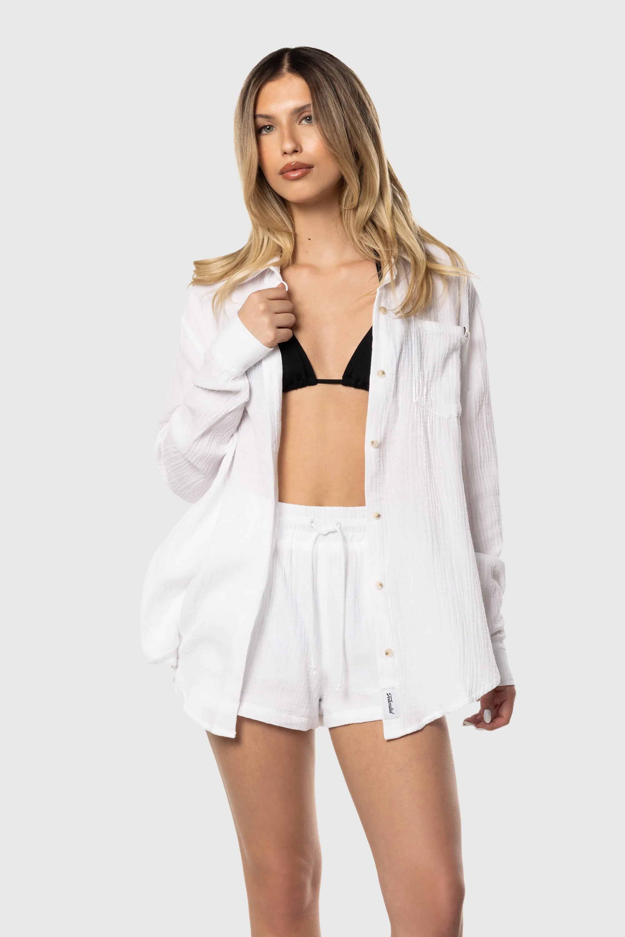 Stretch Material Boatday Button Up