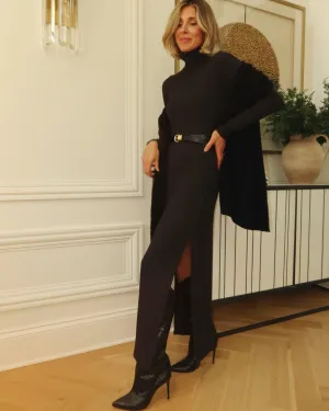 Sleek and Simple Splendid x @Cellajaneblog Rib Turtleneck Dress