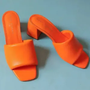 Nombra Block Heel Sandal In Orange Classic Pumps