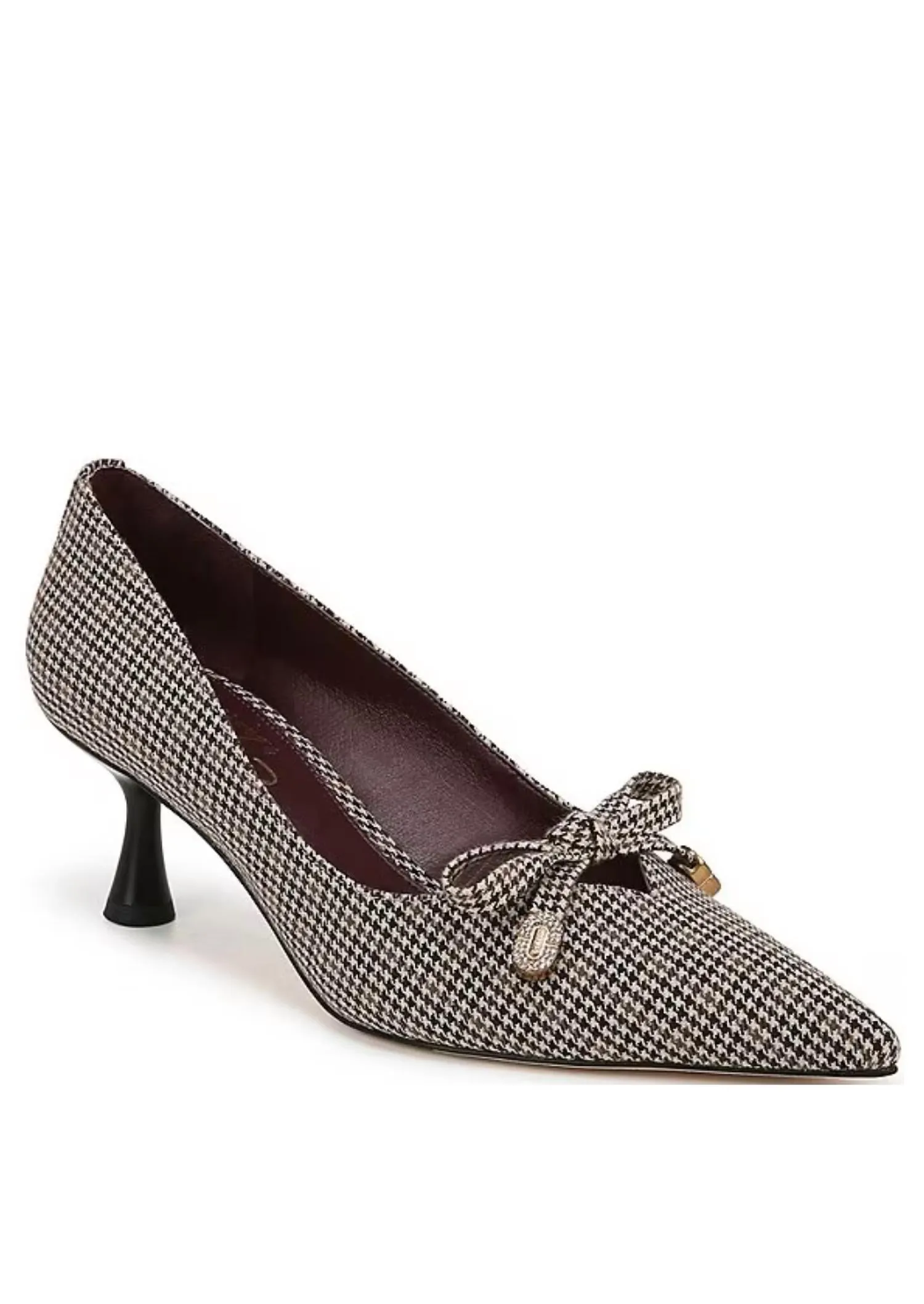 Women's Fleur Houndstooth Kitten Heel Dress Pumps In Black Natural Multi Confident Mood