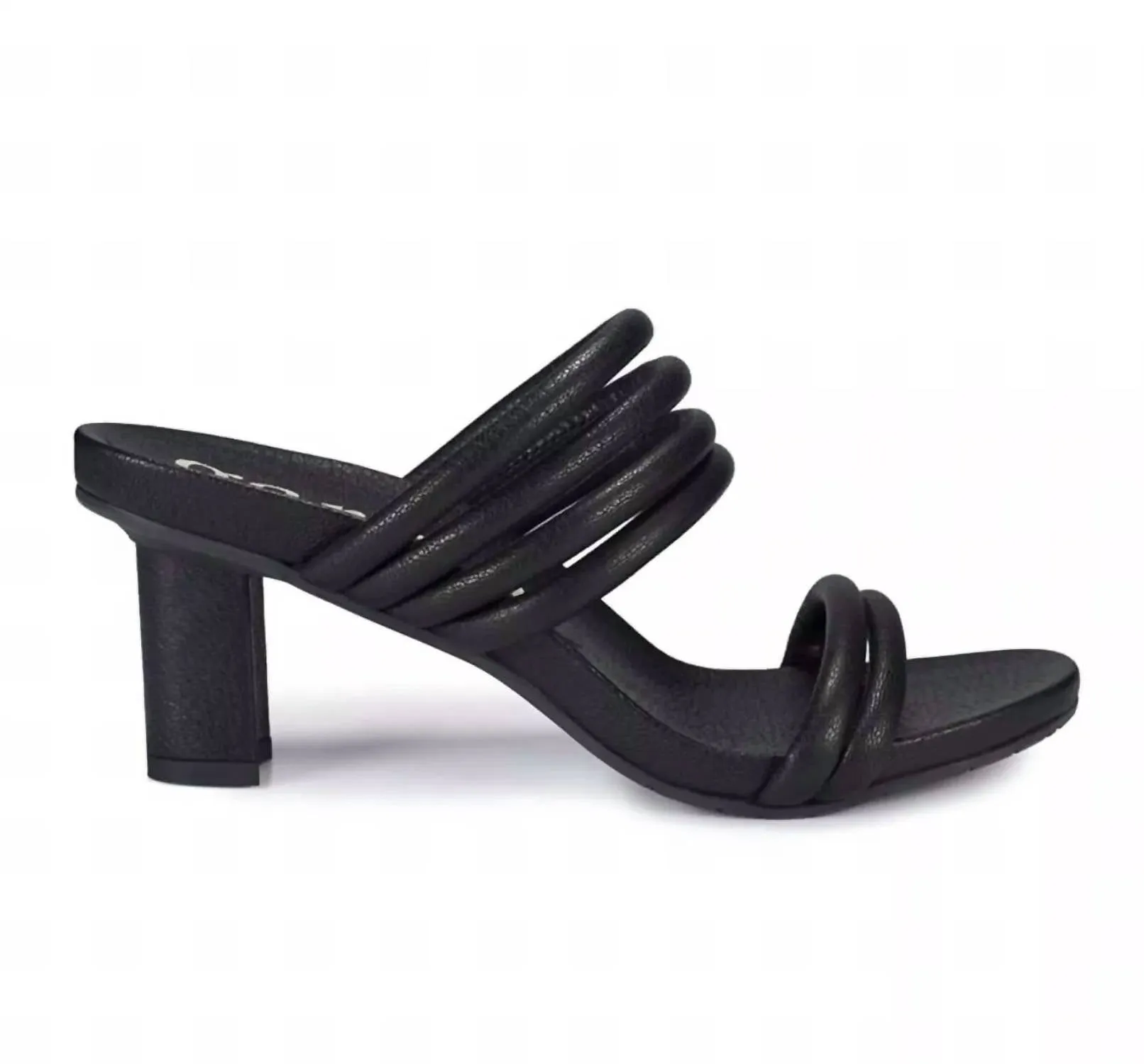 Women's Clover Heels In Black Pebble Nappa Gentle Finish