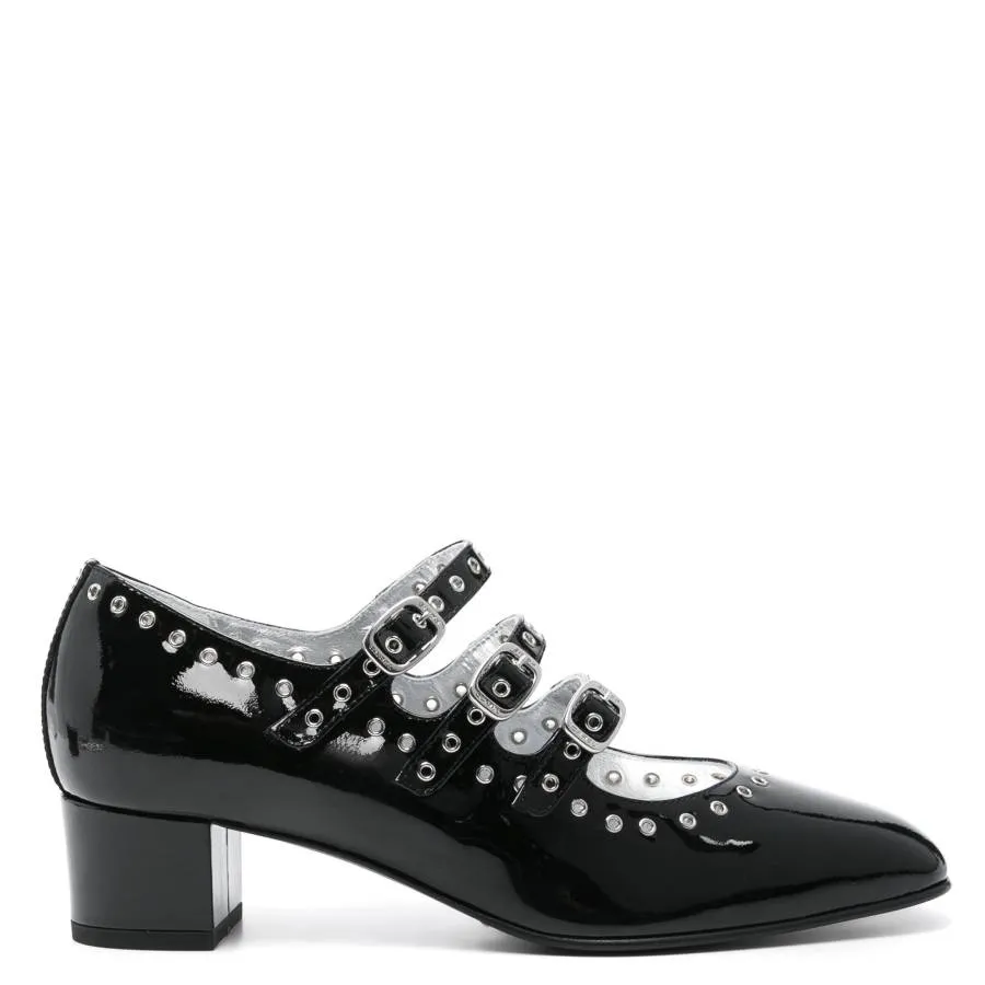Carel Ladies Black Patent Eyelet Leather Mary Jane Comfortable Heels