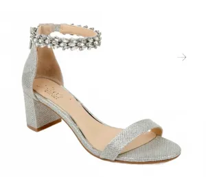 Women's Bronwen Embellished Evening Shoe In Silver Memory foam insole Minimal Heels