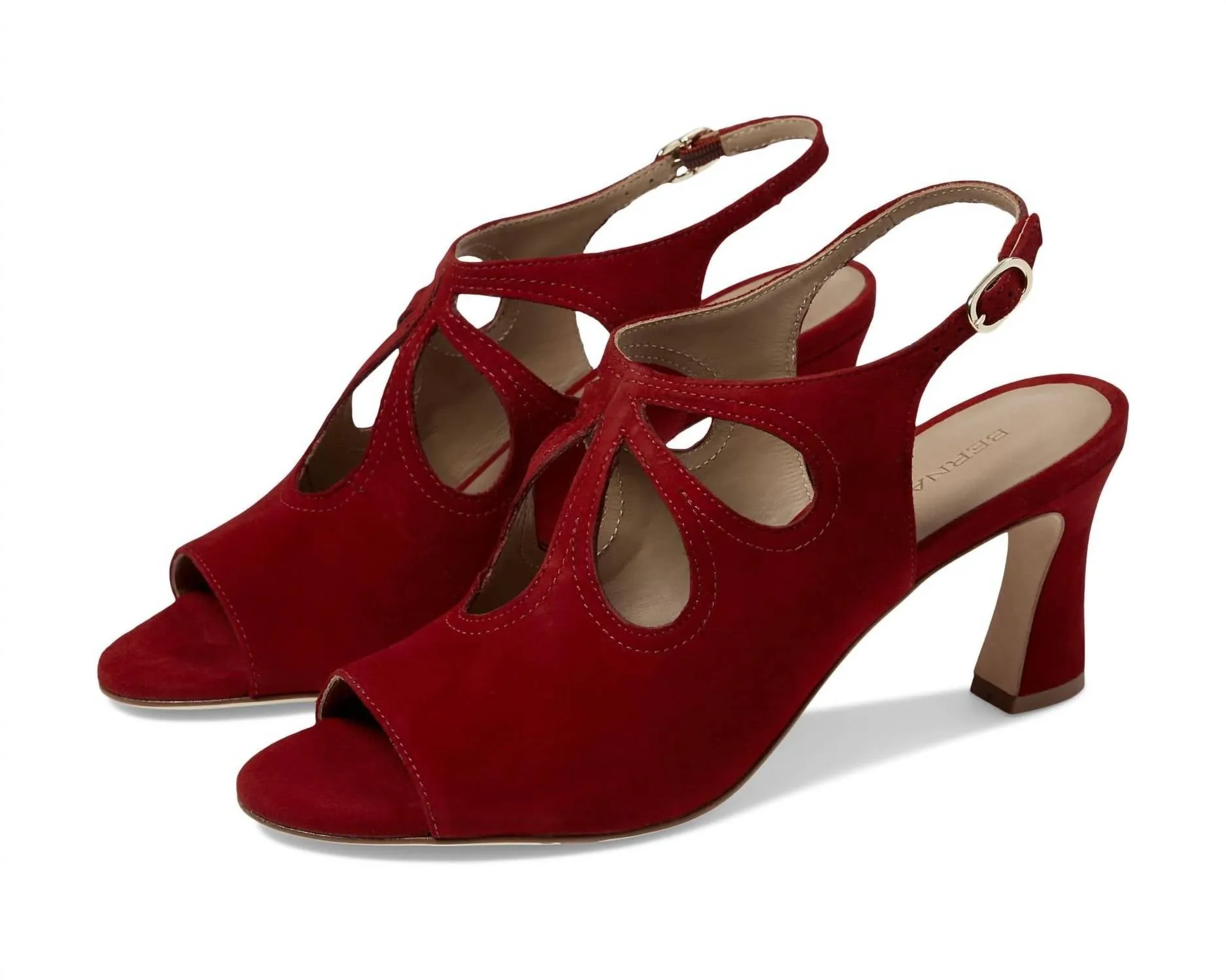 Women's Nili Heels - Medium In Dark Red Kid Suede Stylish Design Luxe Boots with Heels