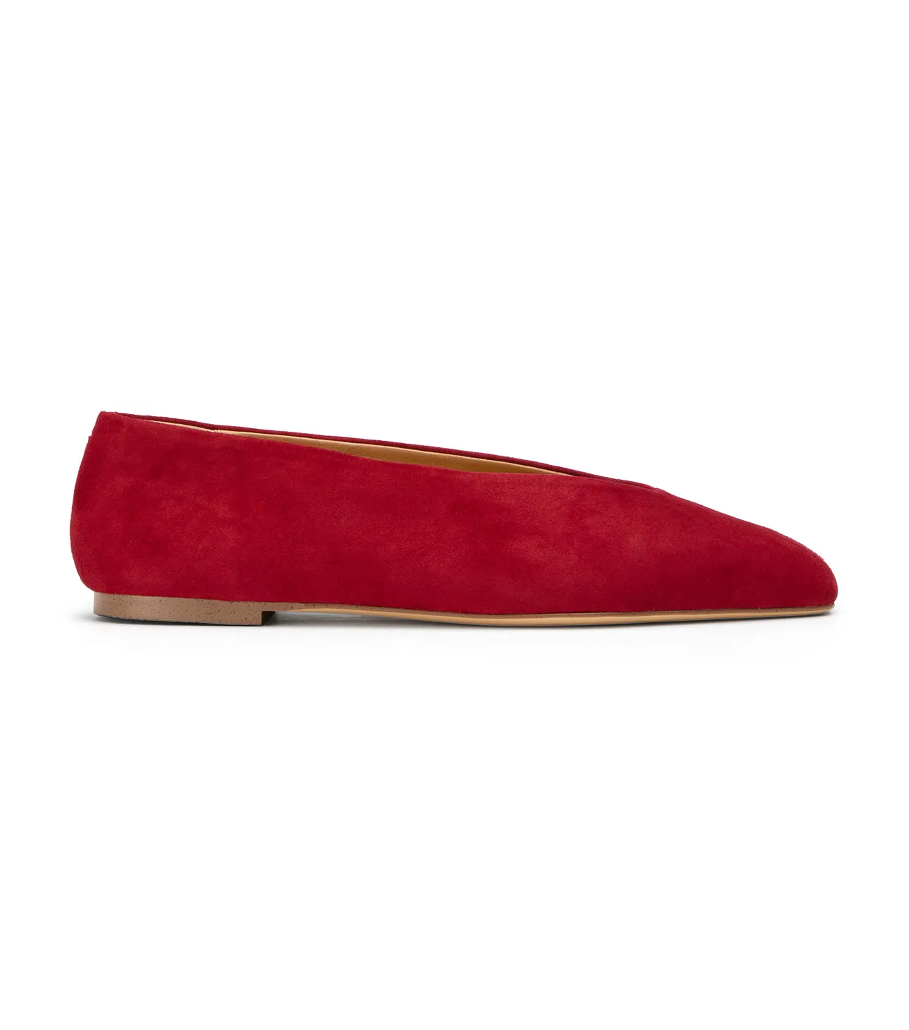 Brash Scarlet Suede Comfortable Everyday Wear View Deck