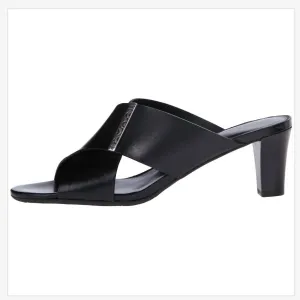 Women Tiegs Heeled Shoe In Blk Vacchetta Evening Sandals